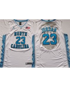 Men's North Carolina Tar Heels #23 Michael Jordan White Stitched Jersey