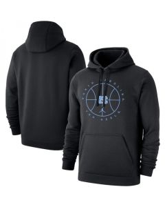 Men's North Carolina Tar Heels Black Basketball Icon Club Fleece Pullover Hoodie