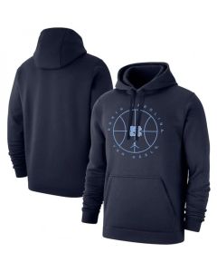 Men's North Carolina Tar Heels Navy Basketball Icon Club Fleece Pullover Hoodie