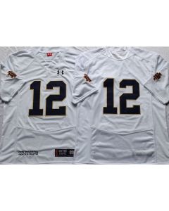 Men's Notre Dame Fighting Irish #12 Ian Book White Stitched Jersey