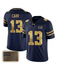 Men's Notre Dame Fighting Irish #13 CJ Carr Navy 2026 Shamrock Series Vapor F.U.S.E. Limited Jersey (Navy)