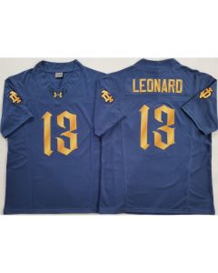 Men's Notre Dame Fighting Irish #13 Riley Leonard Blue Stitched Jersey