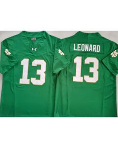 Men's Notre Dame Fighting Irish #13 Riley Leonard Green Stitched Jersey (Style 5)