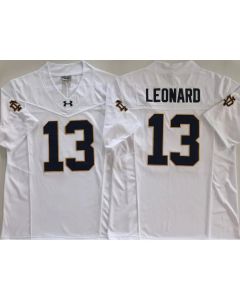 Men's Notre Dame Fighting Irish #13 Riley Leonard White Stitched Jersey (White)