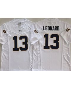 Men's Notre Dame Fighting Irish #13 Riley Leonard White Stitched Jersey