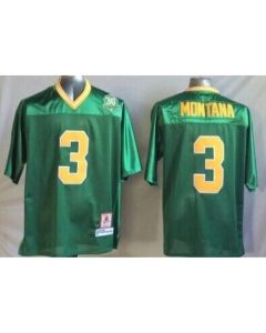 Men's Notre Dame Fighting Irish #3 Joe Montana Green Stitched Jersey (Green)