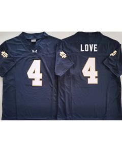 Men's Notre Dame Fighting Irish #4 Jeremiyah Love Navy Stitched Jersey (Style 3)