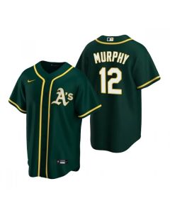 Men's Oakland Athletics #12 Sean Murphy Green Cool Base Stitched Jersey