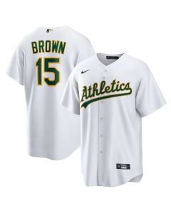 Men's Oakland Athletics #15 Seth Brown White Home Replica Jersey (White Brown)