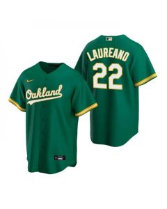 Men's Oakland Athletics #22 Ramon Laureano Green Cool Base Stitched Jersey