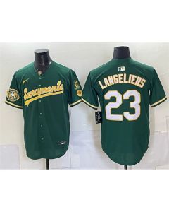Men's Oakland Athletics #23 Shea Langeliers Green 2026 Alternate Sacramento Celebrating 125 Years Vapor Limited Jersey (Green)