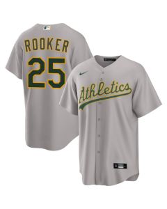 Men's Oakland Athletics #25 Brent Rooker Gray Home Limited Player Jersey
