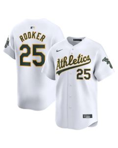 Men's Oakland Athletics #25 Brent Rooker White Home Limited Player Jersey