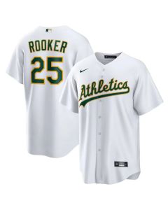 Men's Oakland Athletics #25 Brent Rooker White Home Replica Jersey (White)