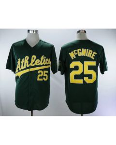 Men's Oakland Athletics #25 Mark McGwire Green Throwback Stitched MLB Jersey