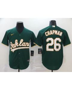 Men's Oakland Athletics #26 Matt Chapman Green Cool Base Stitched MLB Jersey