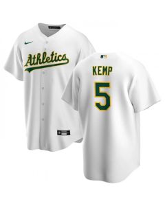 Men's Oakland Athletics #5 Tony Kemp White Cool Base Stitched Jersey