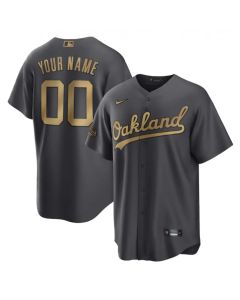 Men's Oakland Athletics ACTIVE Player Custom 2022 All-Star Charcoal Cool Base Stitched Baseball Jersey