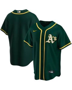 Men's Oakland Athletics Blank Green Cool Base Stitched Jersey
