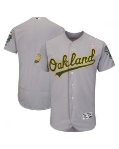 Men's Oakland Athletics Gray 2018 Mother's Day Flexbase Stitched MLB Jersey