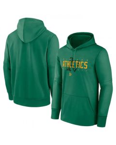 Men's Oakland Athletics Green Pregame Performance Pullover Hoodie (Green)