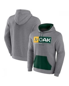 Men's Oakland Athletics Heathered Gray iconic Steppin Up Fleece Pullover Hoodie