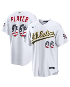 Men's Oakland Athletics Nike White 2026 All-Star Edition Stars & Stripes Stadium Custom Jersey (White)
