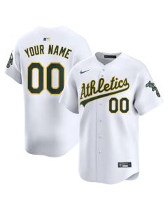 Men's Oakland Athletics White Home Limited Custom Jersey (White)