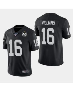 Men's Oakland Raiders #16 Tyrell Williams Black 100th Season with 60 Patch Vapor Limited Stitched NFL Jersey