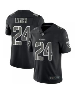 Men's Oakland Raiders #24 Marshawn Lynch 2018 Black Impact Limited Stitched NFL Jersey