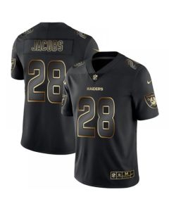 Men's Oakland Raiders #28 Josh Jacobs 2019 Black Gold Edition Stitched NFL Jersey