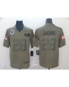 Men's Oakland Raiders #28 Josh Jacobs 2019 Camo Salute To Service Limited Stitched NFL Jersey