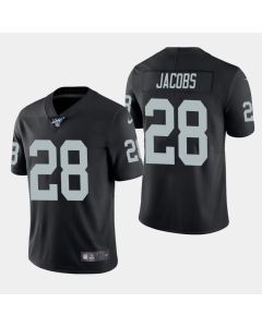 Men's Oakland Raiders #28 Josh Jacobs Black 2019 100th Season Vapor Untouchable Limited Stitched NFL Jersey