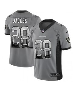 Men's Oakland Raiders #28 Josh Jacobs Black Drift Fashion Color Rush Limited Stitched NFL Jersey