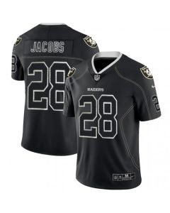 Men's Oakland Raiders #28 Josh Jacobs Black Lights Out Color Rush Limited Stitched NFL Jersey