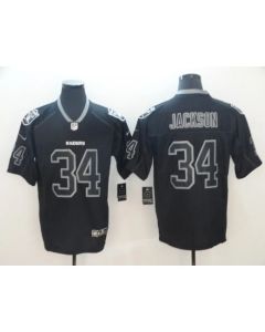 Men's Oakland Raiders #34 Bo Jackson 2018 Black Lights Out Color Rush Limited NFL Stitched Jersey