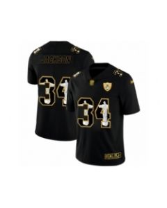 Men's Oakland Raiders #34 Bo Jackson Black Jesus Faith Edition Limited Stitched Jersey
