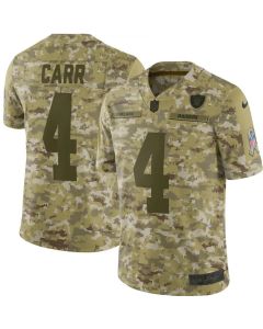 Men's Oakland Raiders #4 Derek Carr 2018 Camo Salute to Service Limited Stitched NFL Jersey