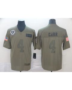 Men's Oakland Raiders #4 Derek Carr 2019 Camo Salute To Service Limited Stitched NFL Jersey