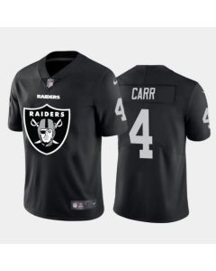 Men's Oakland Raiders #4 Derek Carr Black 2020 Team Big Logo Limited Stitched Jersey