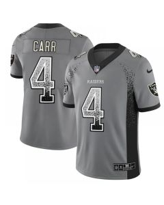 Men's Oakland Raiders #4 Derek Carr Gray 2018 Drift Fashion Color Rush Limited Stitched NFL Jersey