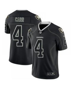 Men's Oakland Raiders #4 Derek Carr NFL 2018 Lights Out Black Color Rush Limited Jersey