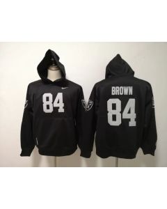 Men's Oakland Raiders #84 Antonio Brown Black Pullover Hoodie