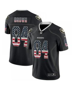 Men's Oakland Raiders #84 Antonio Brown Black USA Flag Fashion Color Rush Stitched NFL Jersey