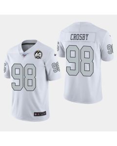 Men's Oakland Raiders #98 Maxx Crosby 2019 100th With 60 Patch Season Color Rush Stitched NFL Jersey
