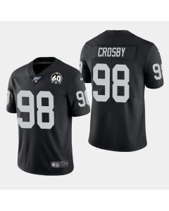 Men's Oakland Raiders #98 Maxx Crosby 2019 Black 100th Season With 60 Patch Vapor Untouchable Limited NFL Stitched Jersey