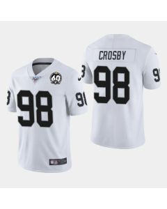 Men's Oakland Raiders #98 Maxx Crosby White 2019 100th Season With 60 Patch Vapor Untouchable Limited NFL Stitched Jersey