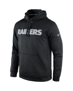 Men's Oakland Raiders Black KO Wordmark Performance Hoodie