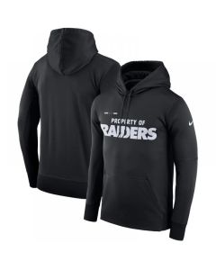 Men's Oakland Raiders Black Sideline Property Of Performance Pullover Hoodie