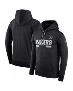 Men's Oakland Raiders Black Sideline Team Name Performance Pullover Hoodie